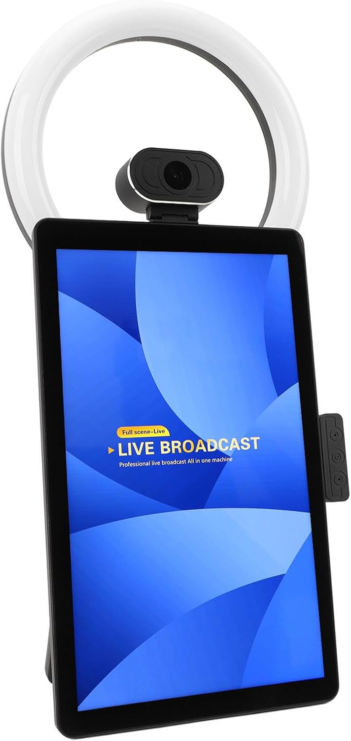Generic Live Broadcasting Machine, Background Blur Live Broadcast Interactive Touch Screen 16GB 256GB Built in Sound Card for Android 11.0 (US Plug)