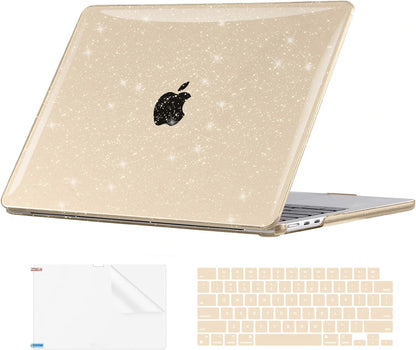 EooCoo Case Compatible with MacBook Air 13 inch M4 M3 M2 2025-2022 A3240 A3113 A2681, 13.6" Hard Case Cover & TPU Keyboard Skin & Screen Protector for Laptop Air 13.6 inch - Crystal Clear