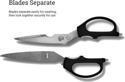 Multi-Purpose Kitchen Shears | Stainless Steel Detachable Utility Scissors with Serrated Blade