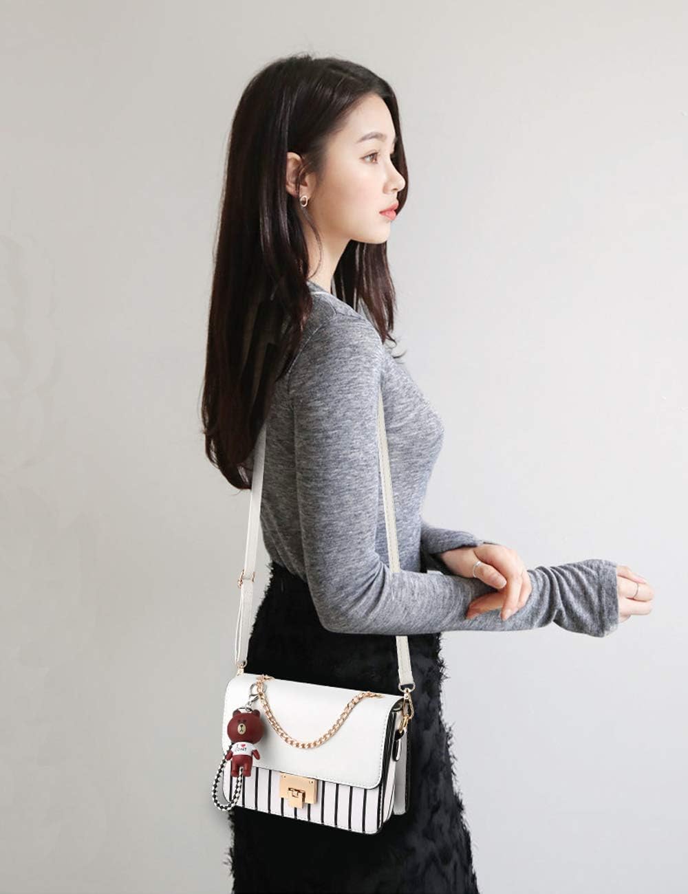 Zhongningyifeng Crossbody Bag Shoulder Bag for Women Leather Small Purses Handbags Fashion with Chain Strap