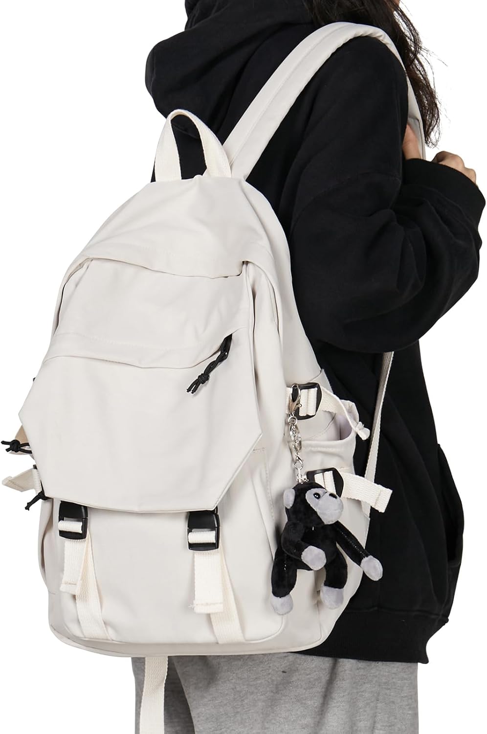 School Backpack for Women Men College High School Bags for Boys Girls Casual Daypack Laptop Backpack Waterproof Black Bookbag Travel Rucksack