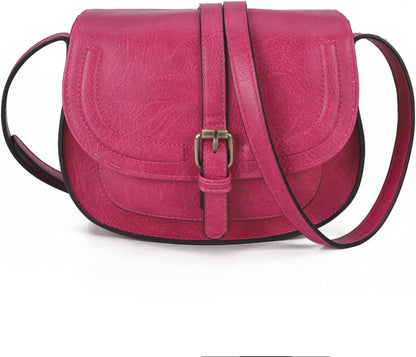 Crossbody Bags for Women Small Over the Shoulder Saddle Purses and Boho Cross body Handbags,Vegan Leather
