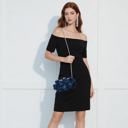 JAMBHALA Clutch Evening Handbags Floral Appliques Small Clutch Purses for Women