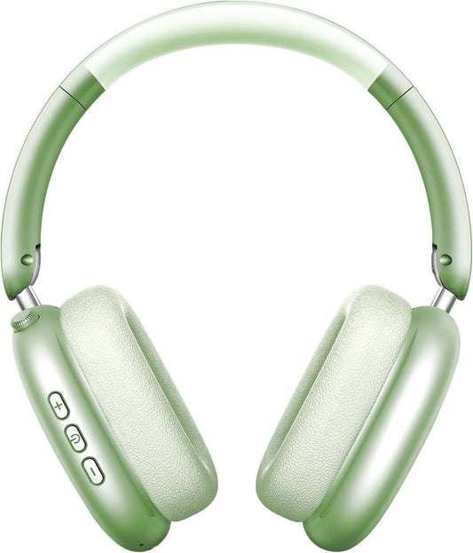 Wentronic Y01 Wireless Over Ear Headphones, Noise Canceling Bluetooth 5.3 Headphones with Microphones,Hi-Res Audio,48H Playtime,Foldable,Breathable Soft Earpads for iOS/Android/Samsung/PC-Green - PuriLite