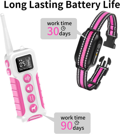DOGLinsen No Shock Dog Training Collar with Remote 3300ft Range, Vibrating Dog Collar, Vibration Collar for Small Medium Large Dogs, 9 Style Tones and Vibration Collar