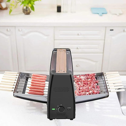 Electric Barbecue Grill, 1200W Smokeless Vertical Grill with Automatic Rotating Skewers, Ideal for Kebabs and Roasts, Easy to Clean