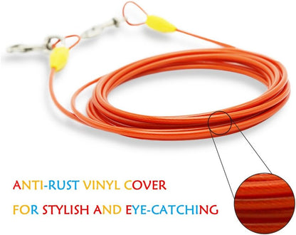 Petest 25ft Reflective Tie-Out Cable for Small Dogs Up to 35 Pounds