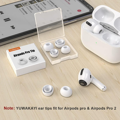 YUWAKAYI [3 Pairs] Replacement Ear Tips for AirPods Pro & Pro 2nd Gen with Noise Reduction Holes, Silicone Ear Tips with Portable Storage Box & Fit in Charging Case (S/M/L)