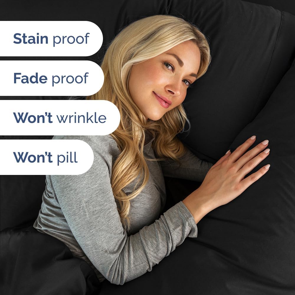 Extra Deep Queen Sheet Set - 6 Piece Breathable & Cooling Sheets - Hotel Luxury Bed Sheets Set - Easy & Secure Fit - Soft, Wrinkle Free & Comfy Sheets Set - White Sheet Set w/Extra Deep Pockets