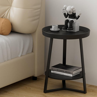 Gadroad Round End Table, Black 15.7 * 15.7 * 23inches