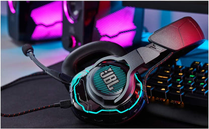 JBL USB Wired Over-Ear Professional Gaming Headset with Head-Tracking Enchanced JBL QuantumSPHERE (JBLQUANTUMONEBLKAM)