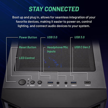 Skytech Shadow Gaming PC, Intel i5 13400F 2.5 GHz (4.6GHz Turbo Boost), NVIDIA RTX 4060 8GB GDDR6X, 1TB NVME, 32GB DDR5 RAM 5200 RGB, 650W Gold PSU, Wi-Fi, Win 11 Home