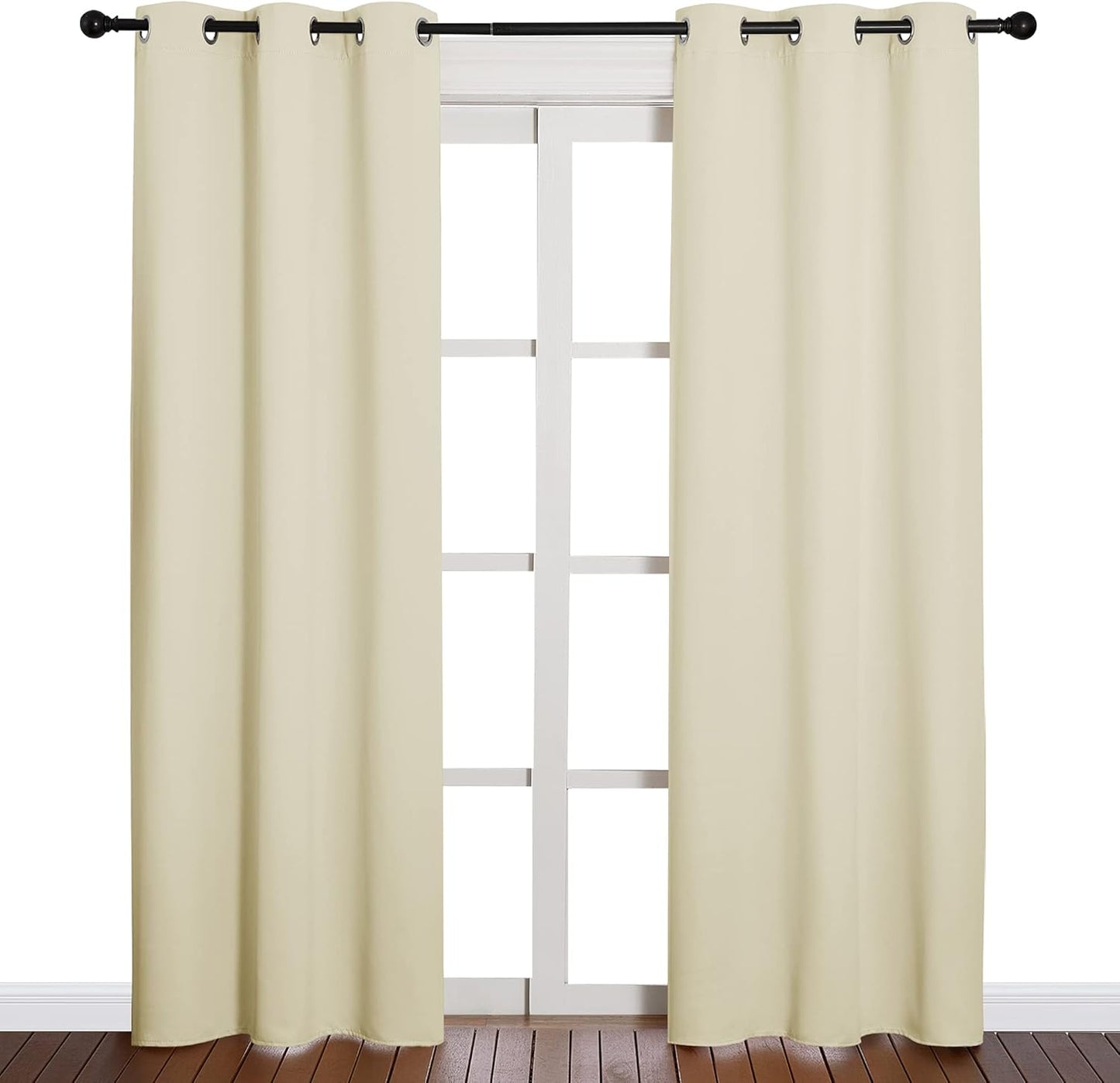 NICETOWN Blackout Curtains 2 Panels for Bedroom- Thermal Insulated Grommet Blackout Curtains 63 Inches Long for Living Room/Kitchen Rideaux occultants (2 Panels, W42 x L63 -Inch,Grey)