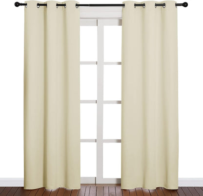 NICETOWN Blackout Curtains 2 Panels for Bedroom- Thermal Insulated Grommet Blackout Curtains 63 Inches Long for Living Room/Kitchen Rideaux occultants (2 Panels, W42 x L63 -Inch,Grey)