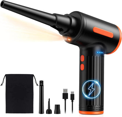 Compressed Air Duster, 130000RPM Electric Air Duster Replaces Compressed Air Cans, 3 Speed, Cordless Air Blower for Cleaning Camera Computer Household Pet Hair