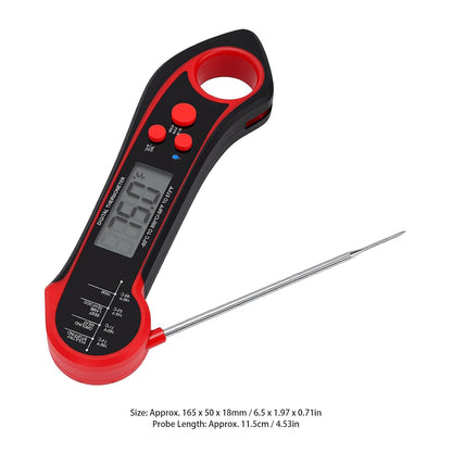 RIZGHWOY Meat Thermometer, Waterproof, Foldable, 500C Heat Tolerant | Magnetic Mount, Waterproof Design, Foldable Probe, Read, 572F Range, For Home Grillers & Bakers