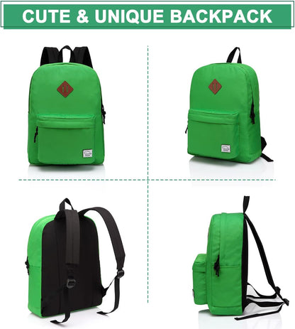 School Backpack for Kids, VASCHY Lightweight Water Resistant Casual Schoolbag Daypack for Men Women Teen Boys Girl Bookbag