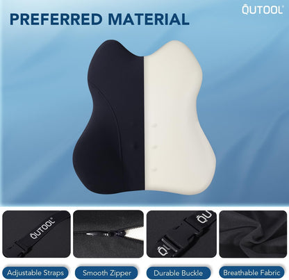 Lumbar Support Pillow for Office Chair Car Memory Foam Back Cushion Back Pain Relief Improve Posture Large Back Pillow for Computer, Gaming Chair, Recliner with Mesh Cover Double Adjustable Straps