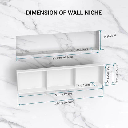 BLYLUND Shower Niche 12" x 24" NO Tile Needed,Matte Black Double Shelf Organizer, Square Corners Wall-Inserted Niche Recessed Shower Shelf Modern Soap Niche for Bathroom