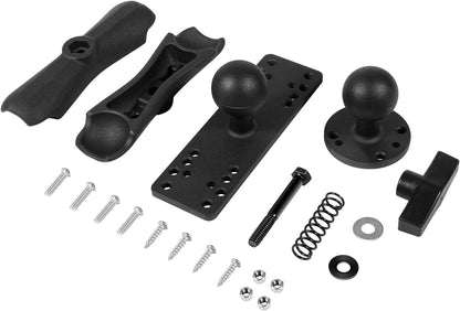 Aluminum Fish Finder Mount with 1.5" / C Size Ball, Medium Arm Marine Electronic Depth Finder Mount for Boat, 360° Rotation, Fits for Garmin, Lowrance, Humminbird, and More