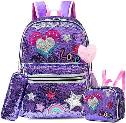 Cute Backpack for Girls School Backpacks with Lunch Box for Elementary