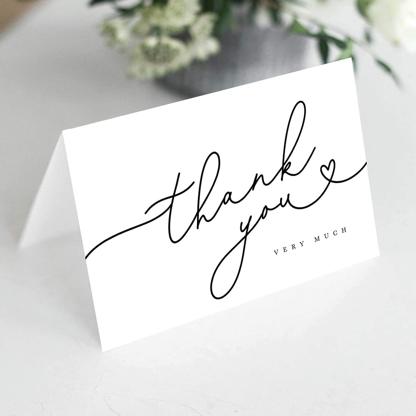 Bliss Collections Thank You Cards - Cards for Weddings, Receptions, Bridal Showers, Baby Showers, Graduations, Special (Rustic Greenery - 25 pieces)