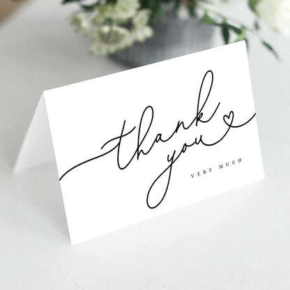 Bliss Collections Thank You Cards - Cards for Weddings, Receptions, Bridal Showers, Baby Showers, Graduations, Special (Rustic Greenery - 25 pieces)