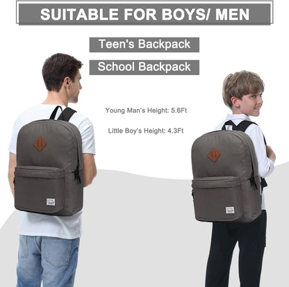 School Backpack for Kids, VASCHY Lightweight Water Resistant Casual Schoolbag Daypack for Men Women Teen Boys Girl Bookbag