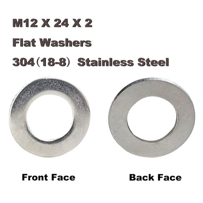 Fajoeda M6 Flat Washers 120Pcs M6 304 Stainless Steel Flat Washer for Bolts Screws, M6 x 12 mm x 1.5 mm