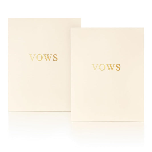 Awakened Creations™ Wedding Vow Books - 2x Vow Notebooks - 5.5"x 4.25" Pocket Sized Minimalist Vow Renewal Book with Gold Lettering Cover - Wedding Gift with Keepsake Box