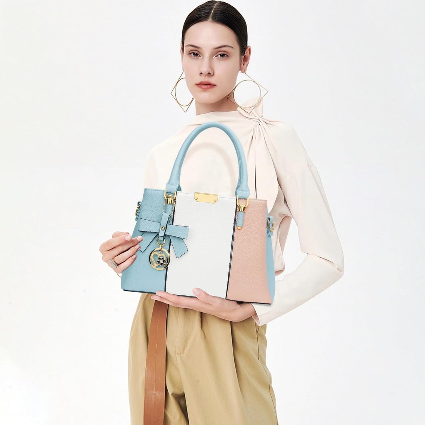 KKXIU Trendy Tote Bag for Women Lightweight Oxford Big Capacity Shoulder Purses and Handbags