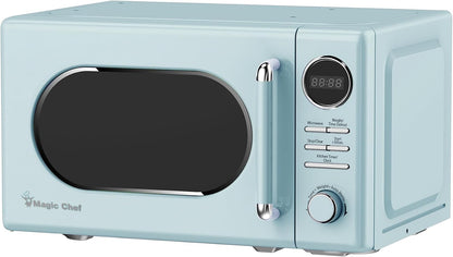Magic Chef Countertop Microwave, Classic Retro Touch Small Appliance, 0.7 Cubic Ft, Mint Green