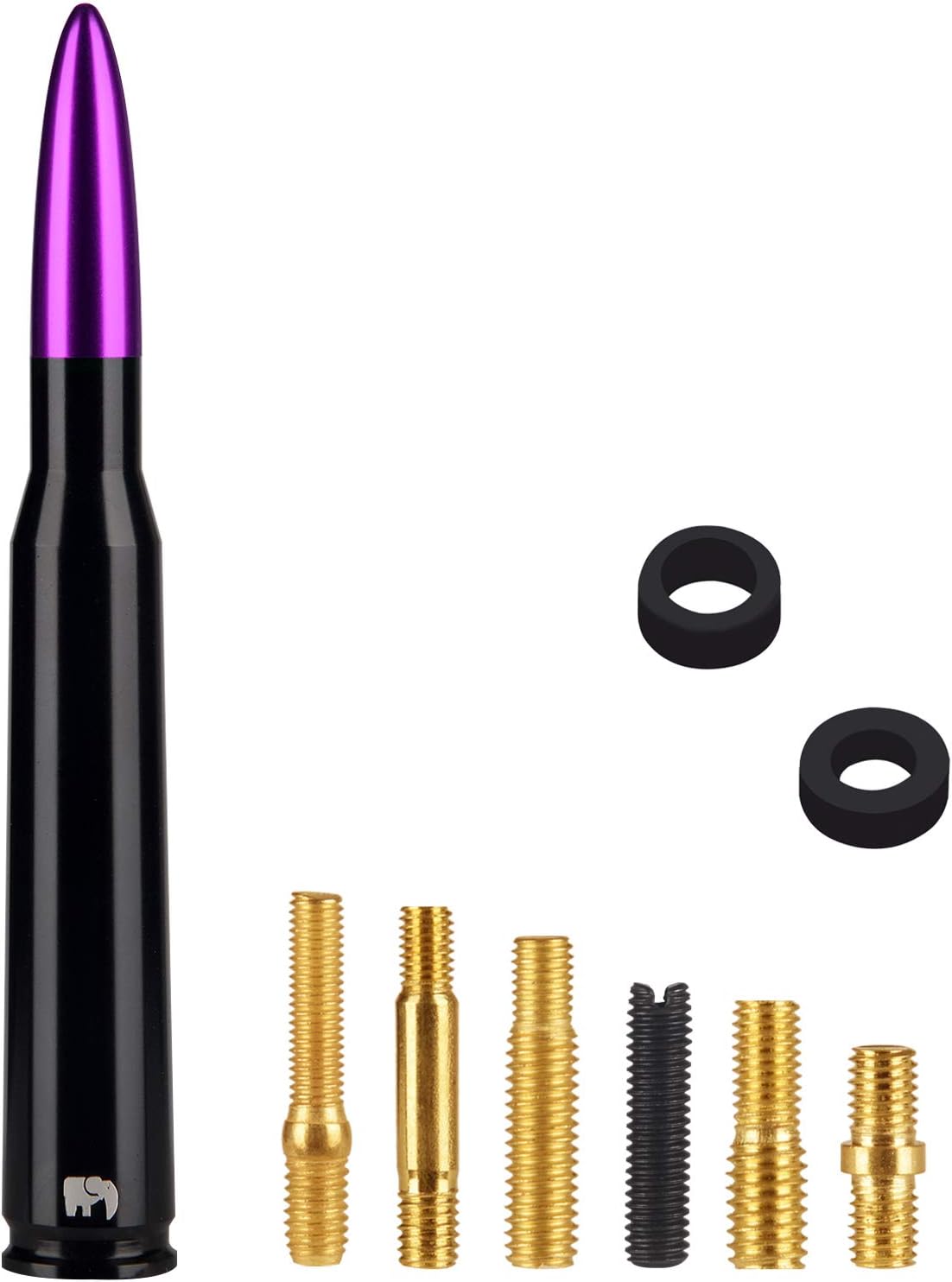 ONE250 Bullet Style Antenna, Compatible with Dodge RAM (RAM 1500, RAM 2500 or RAM 3500 1994-2024) & Ford F-Series (F-150 F-250 F-350 Super Duty Ford Raptor Ranger Trucks 1997-2024) (Silver)