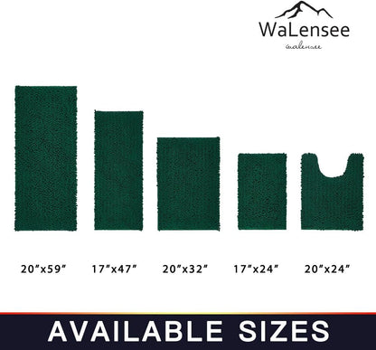 Walensee Bathroom Rug Non Slip Bath Mat (24x17 Inch Blush) Water Absorbent Super Soft Shaggy Chenille Machine Washable Dry Extra Thick Perfect Absorbant Best Small Plush Carpet for Shower Floor