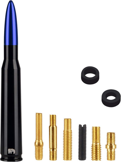 ONE250 Bullet Style Antenna, Compatible with Dodge RAM (RAM 1500, RAM 2500 or RAM 3500 1994-2024) & Ford F-Series (F-150 F-250 F-350 Super Duty Ford Raptor Ranger Trucks 1997-2024) (Silver)