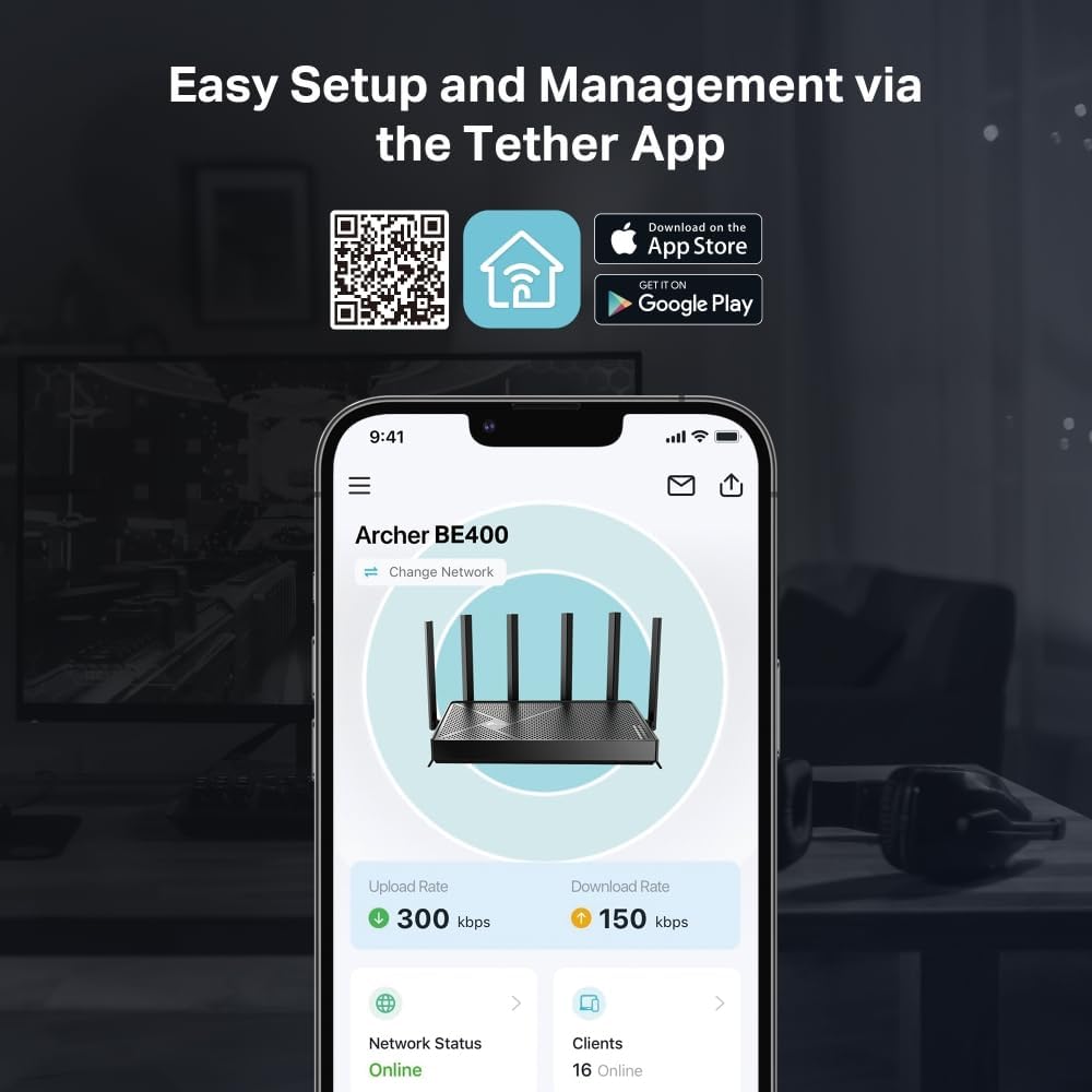 TP-Link Dual-Band BE3600 Wi-Fi 7 Router (Archer BE230) - 4-Stream 3.6 Gbps, 2×2.5G + 3×1G Ports, USB 3.0, 2.0 GHz Quad Core, 6 Antennas, VPN Clients & Server, EasyMesh, HomeShield, MLO, Private IOT