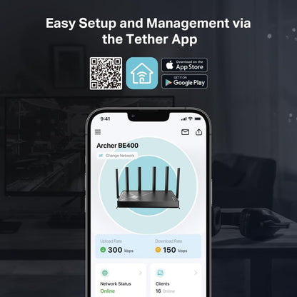 TP-Link Dual-Band BE3600 Wi-Fi 7 Router (Archer BE230) - 4-Stream 3.6 Gbps, 2×2.5G + 3×1G Ports, USB 3.0, 2.0 GHz Quad Core, 6 Antennas, VPN Clients & Server, EasyMesh, HomeShield, MLO, Private IOT