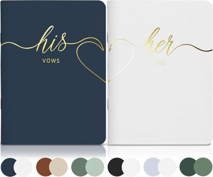LSSH GmbH Vow Books - His and Hers Wedding Essentials, 28 Pages, 5.5" X 4" (Dark Green & Sage)
