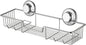 iPEGTOP L-4 Strong Suction Cup Shower Caddy Bath Shelf Storage, Combo Organizer Basket for Shampoo, Soap, Conditioner, Razor Bathroom Accessories - Rustproof Stainless Steel, Chrome
