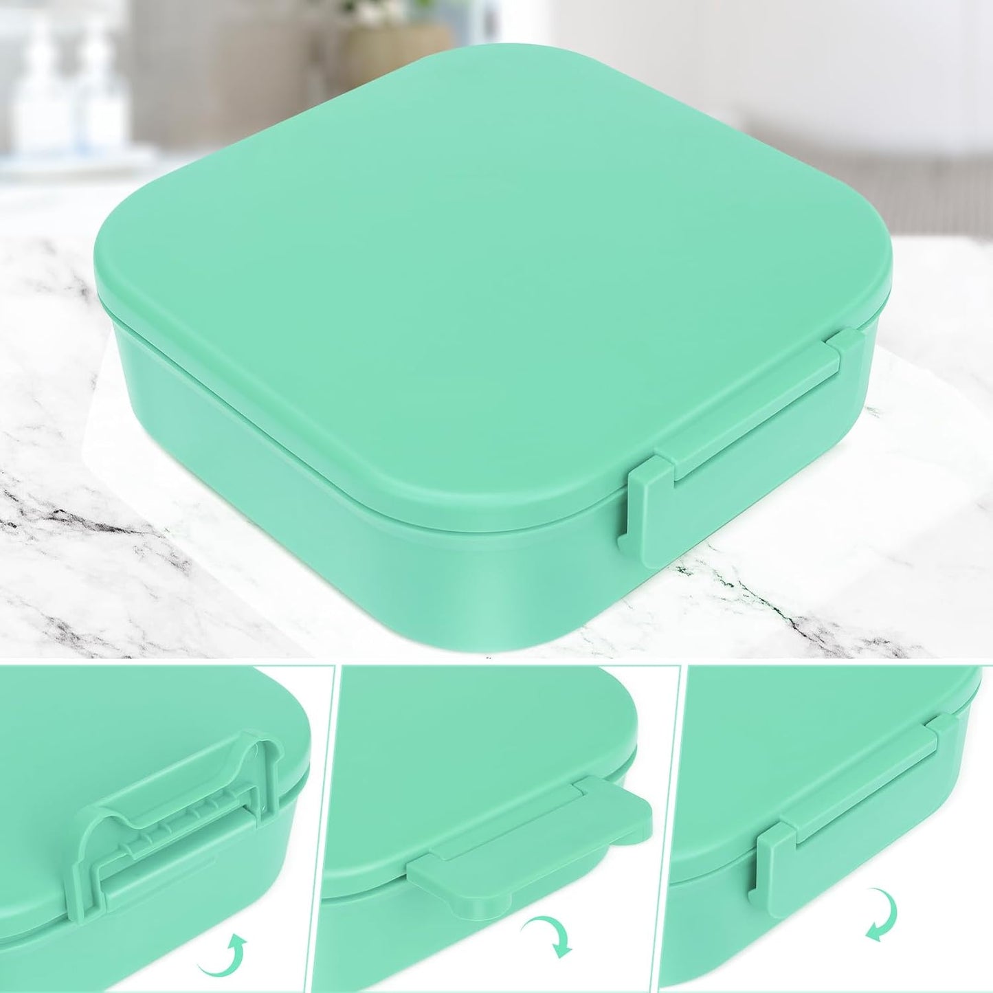 Braoses Bento Box, Lunch Box with 4 Compartments, 800ml Frosted and Leak-Proof Lunch Snack Box for Children Kindergarten(Blue)