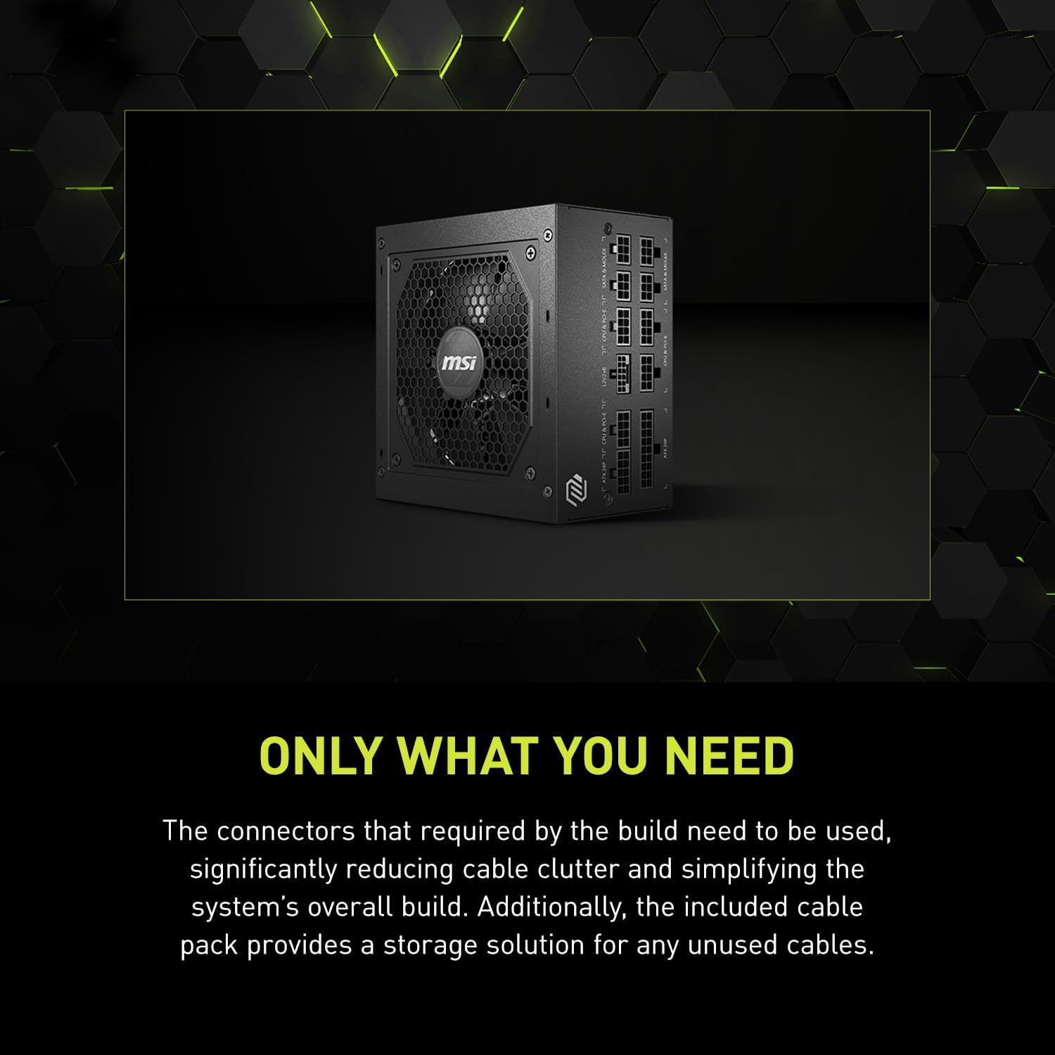 MSI MAG A750GL PCIE 5 Gaming Power Supply - Full Modular - 80 Plus Gold Certified 750W - Compact Size - ATX PSU - PuriLite