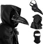 Halloween Plague Doctor Mask Plague Doctor Costume Obito Mask Steampunk Halloween Mask Horror Scary Halloween Mask Costume Props for Party Prom Halloween Gifts Set（3-pc Set） (Black)