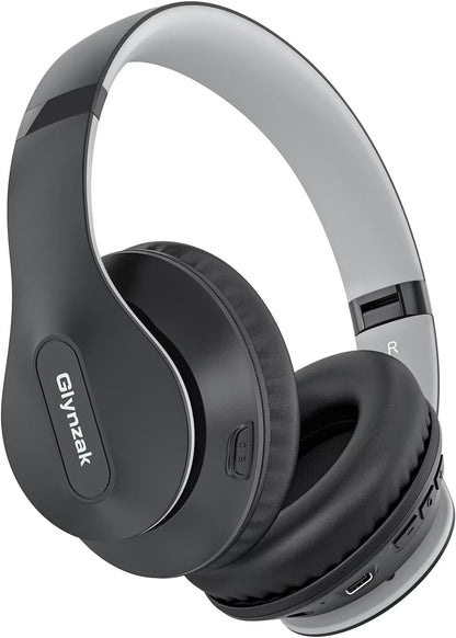 Glynzak Wireless Bluetooth Headphones Over Ear 65H Playtime HiFi Stereo Headset with Microphone and 6EQ Modes Foldable Bluetooth V5.3 Headphones for Desktop Computer Laptop Rose Gold