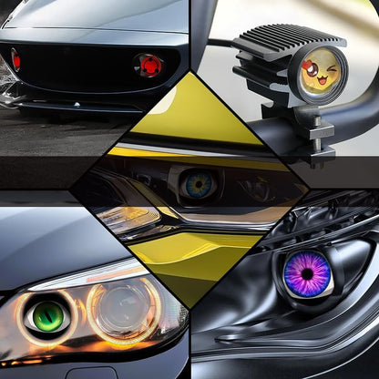 Universal 3D Dynamic Eyes LED Car Headlight Fog Lights 33-Mode | Big Eye Ball Fog Lights for Cars and Motorcycles 33-Mode Universal Car Accessories