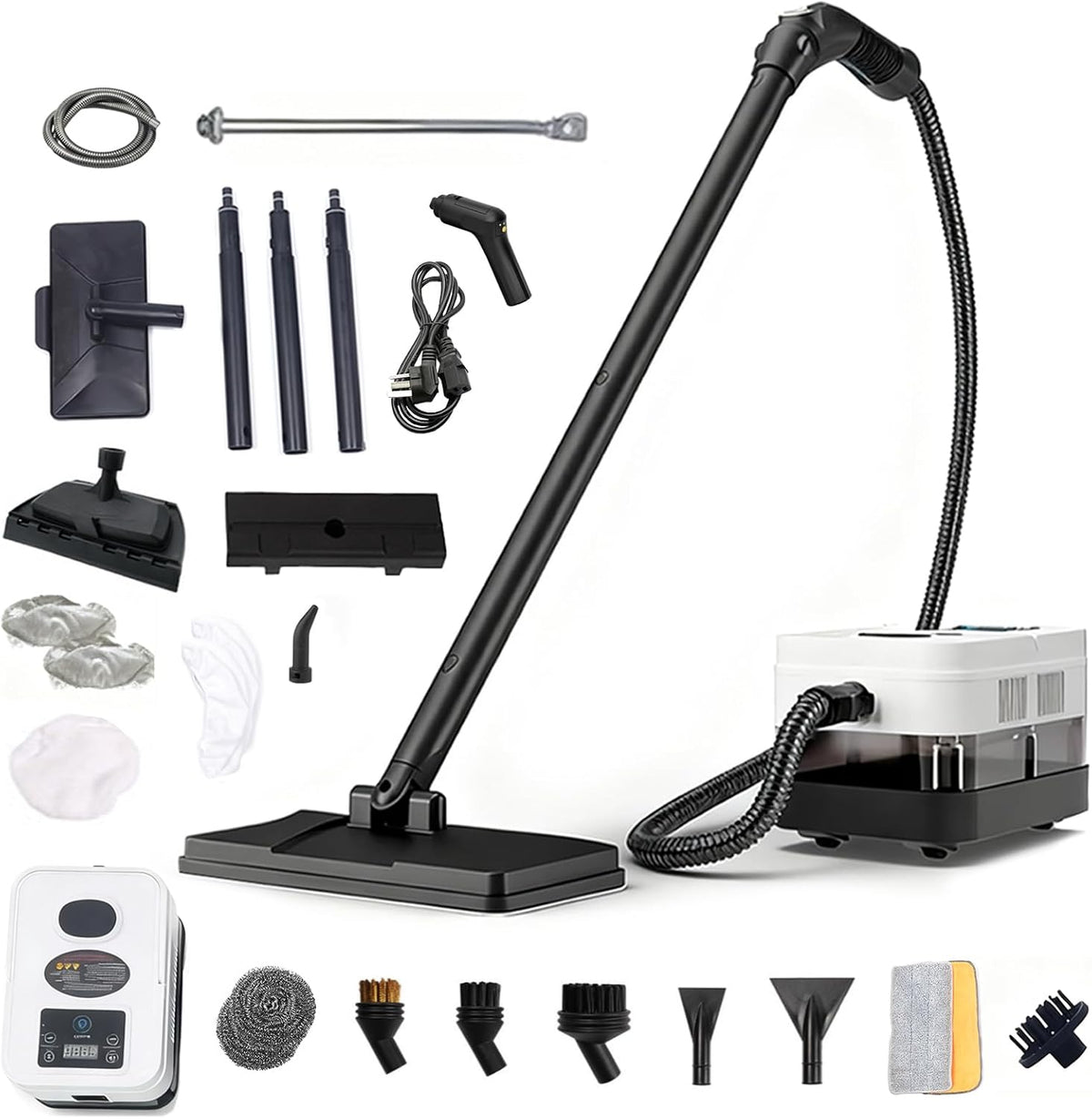 12-in-1 Steam Mop,21 PCS Attachments Detachable Handheld Steamer