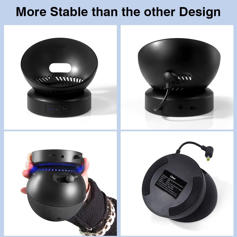 Battery Base for Dot (4th Gen) to Make Dot 4 Portable (The Speaker Not Included ) (DT04 Black)