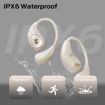 Monster Open Ear AC510 Earbuds, Bluetooth6.0 Wireless Earbuds, Stereo Sound Ear Buds with AI Intelligent Noise Reduction, Type-C Charging, Touch Control, 30H Playback, IPX6 Waterproof Earphones(White)