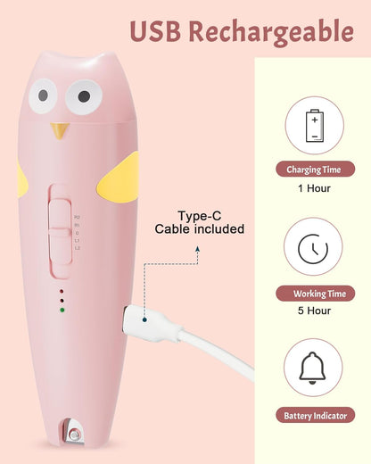 Lictin 15 in 1 Baby Nail File Electric, Gentle Baby Nail Trimmer Rechargeable, Baby Nail Clippers with Auto Light, 10 Replacement Grinding Heads, Baby Nail Kit for Newborn, Infant, Toddler