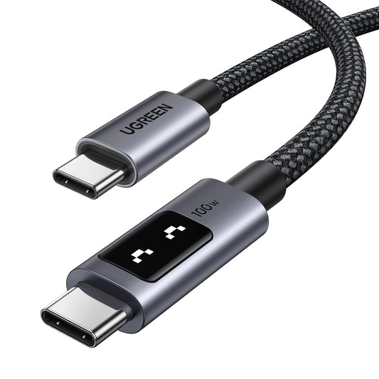UGREEN Uno USB C Cable 100W USB C to USB C 20V 5A Fast Charging Type C to C Cord Compatible with iPhone 16 15 Series, MacBook Pro Air, Galaxy S25 S24 A54, Pixel 9, iPad, Black, 3ft