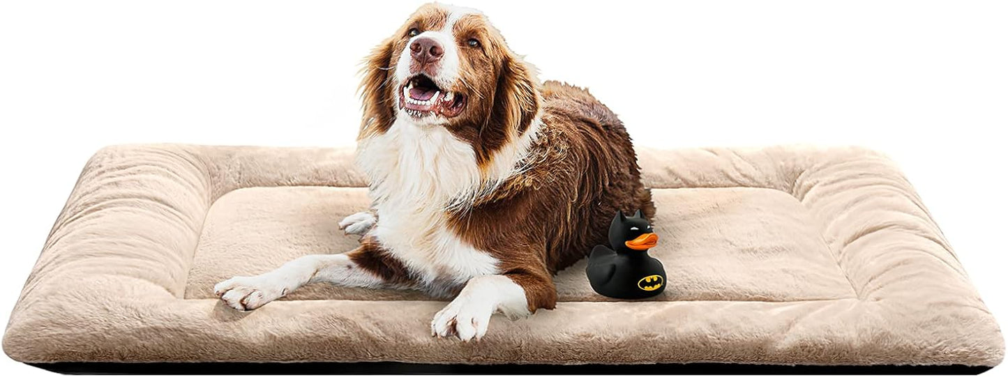 VERZEY Medium/Large Dog Bed Mat Crate Pad, 36" Metal Crates Fit, Ultra-Soft, Machine Washable & Anti-Slip Kennel Mat, Cozy Sleeping Mat for Medium/Large Dogs, Gray, 36L x 23W x 1H Inches